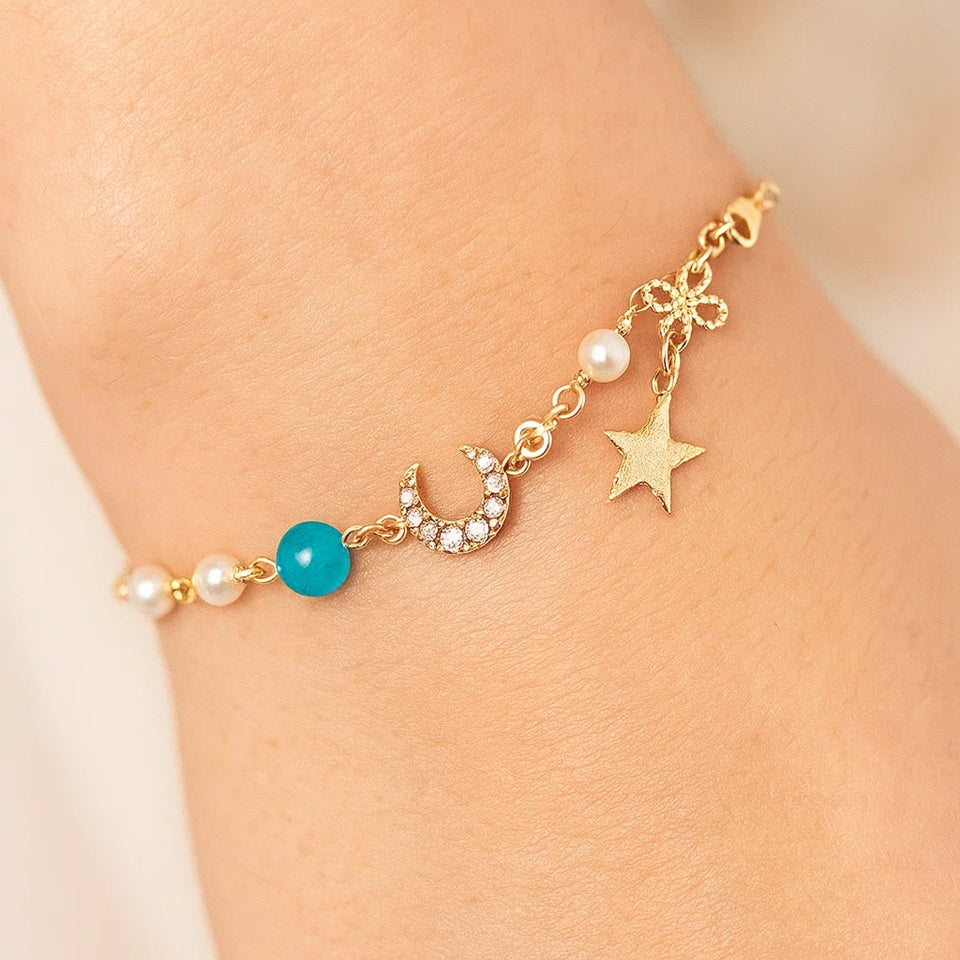 Bracelet Croissant de Lune Scintillant