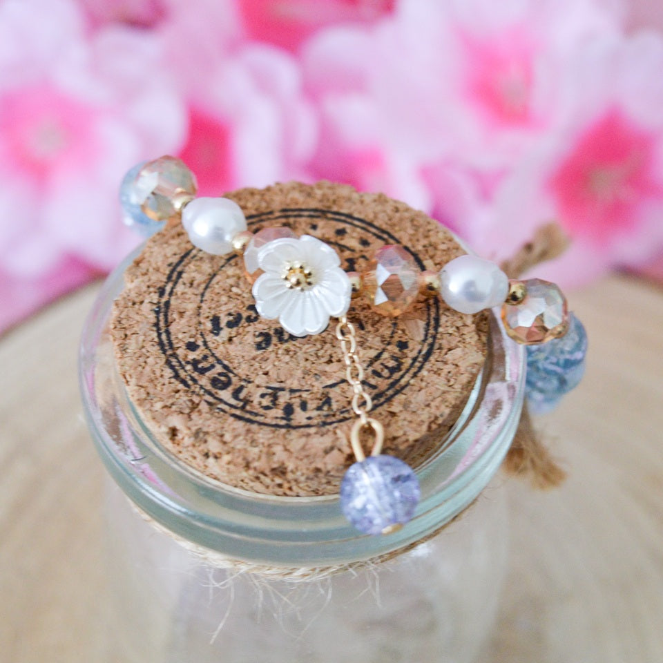 Bracelet de Perles en Fleur de Sakura