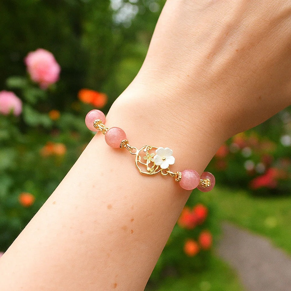 Bracelet Sakura en Perles Roses