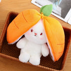 Peluche de Lapin Blanc Caché dans Carotte Orange