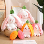 Peluche de Lapin Blanc Caché dans Carotte Orange