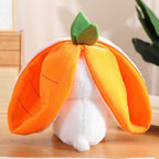 Peluche de Lapin Blanc Caché dans Carotte Orange
