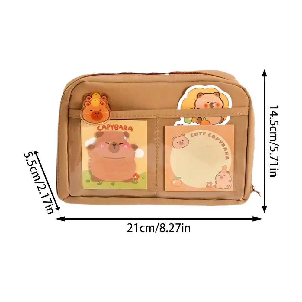 Trousse de Papeterie Capybara et Grand Set Beige