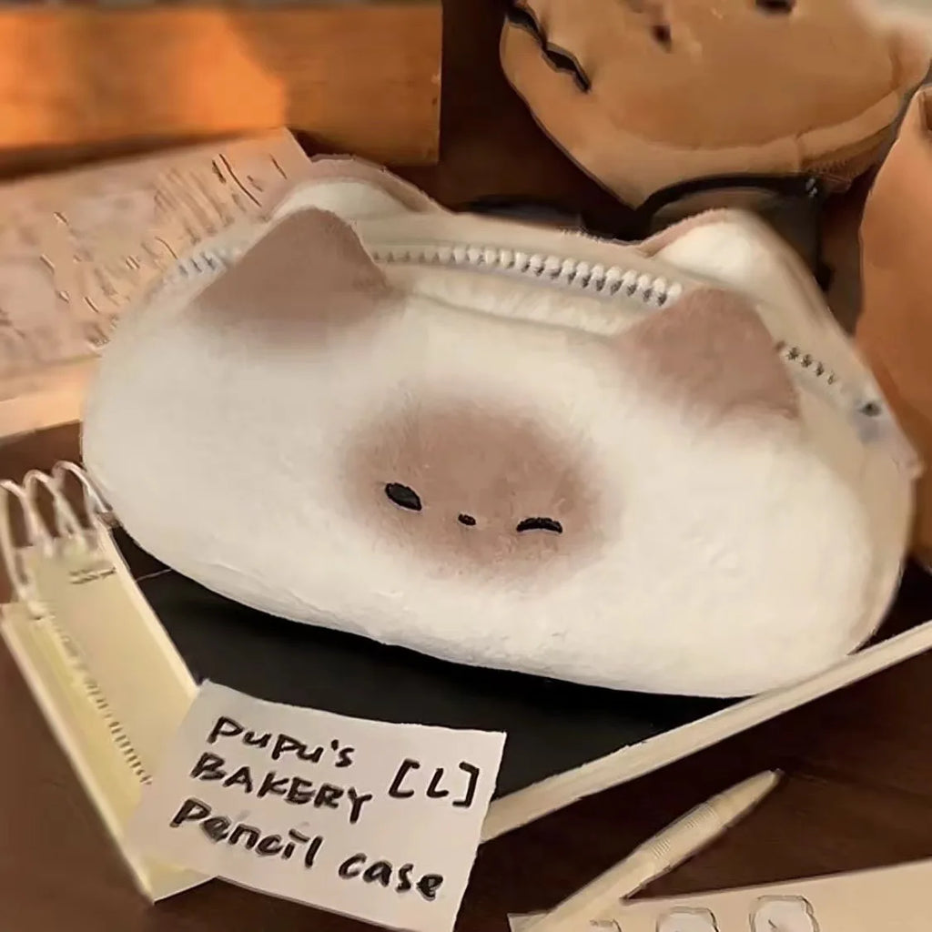 Trousse Chat Pudding Caramel Kawaii - Câlin Kawaii