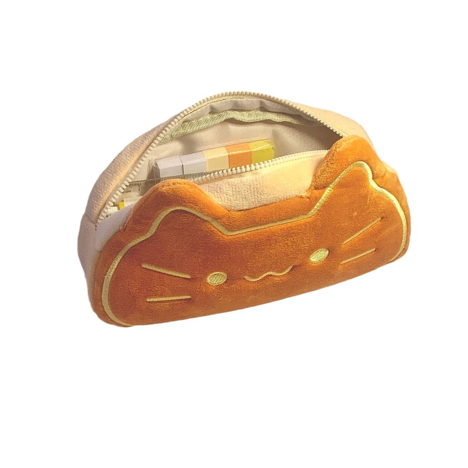 Trousse Chat Pudding Caramel Kawaii - Câlin Kawaii