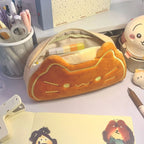 Trousse en Peluche Chat Toast Kawaii
