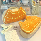 Trousse en Peluche Chat Toast Kawaii
