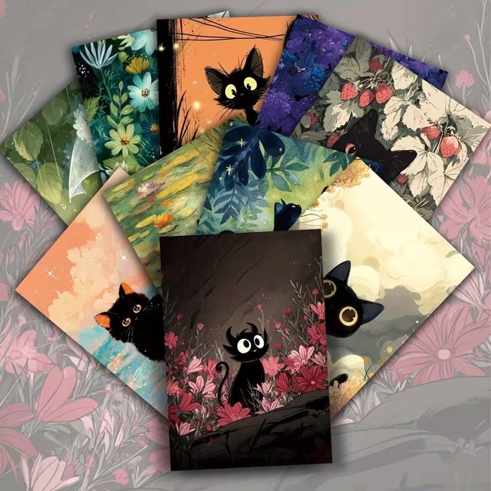 Carte Postale Chat Noir Vintage