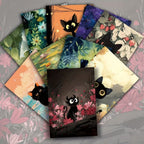 Carte Postale Chat Noir Vintage