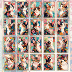 Carte Postale aux Chats en Fleurs