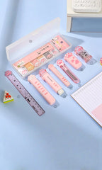 Set de Papeterie Kawaii à Motifs Pattes de Chat