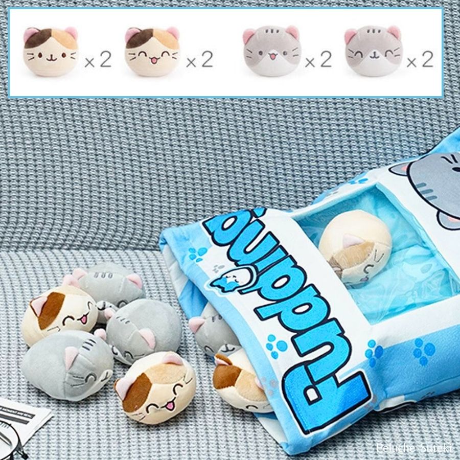 Peluche Sac de Chatons Pudding Doux