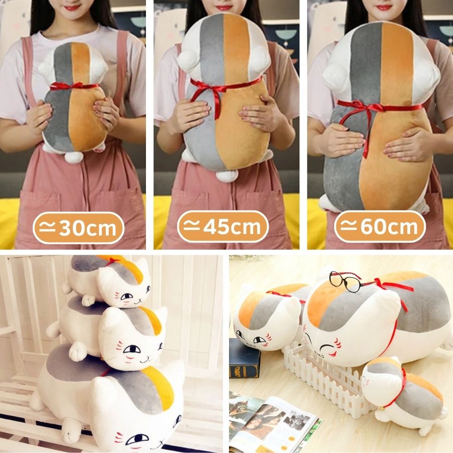 Peluche Chat Tricolore Kawaii Souriante et Douce