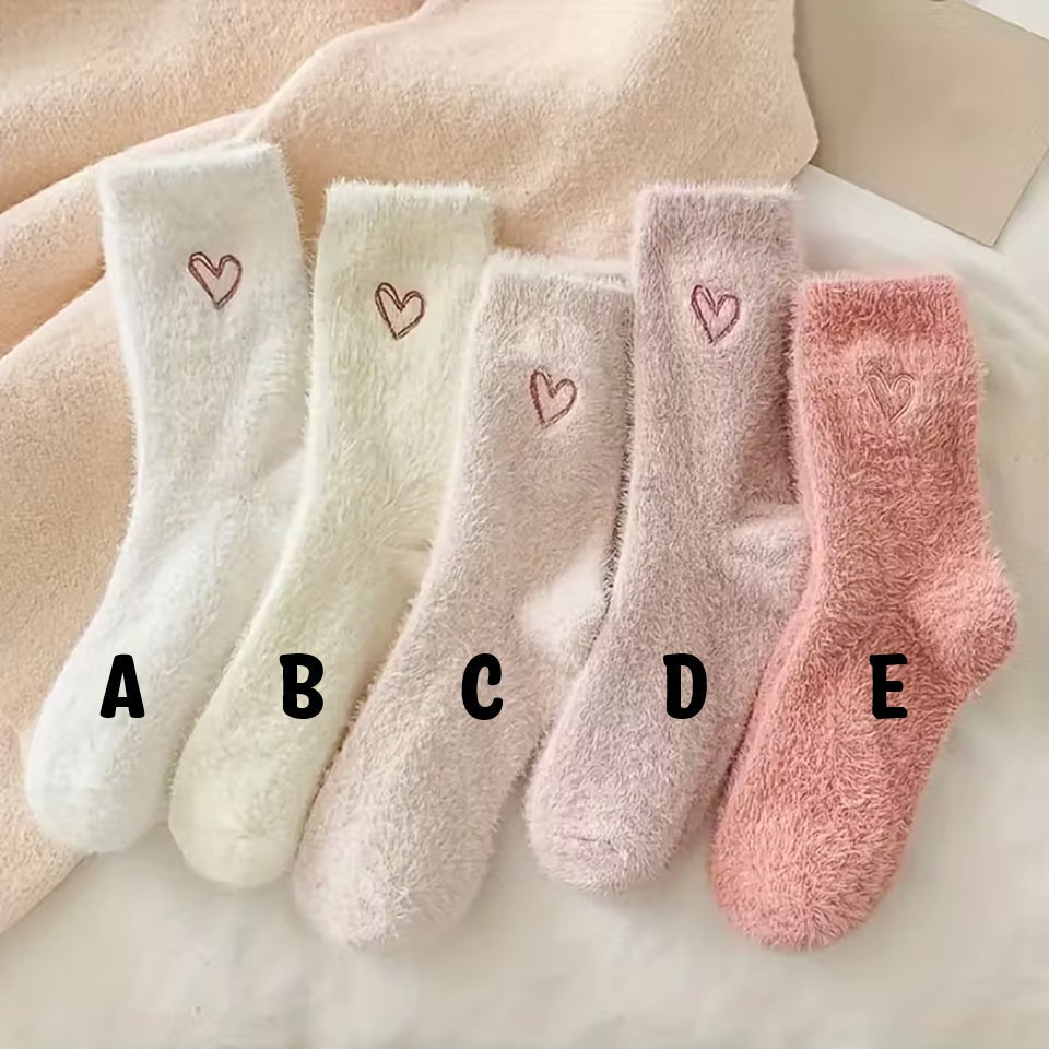 Chaussettes Pilou à petit Cœur Rose