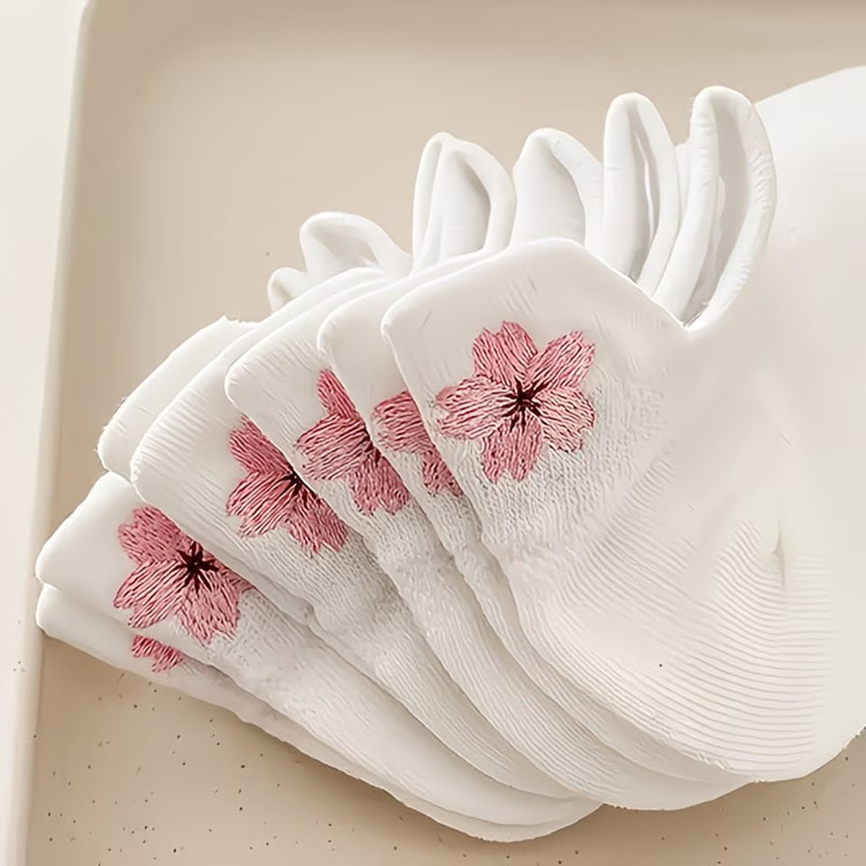 Socquettes Blanches à Broderie Fleur Rose Pâle