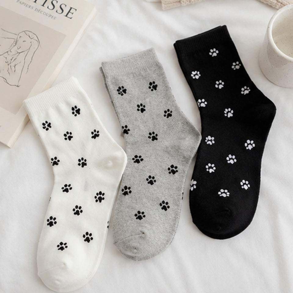 Lot de Trois Chaussettes en Coton à Motifs Pattes