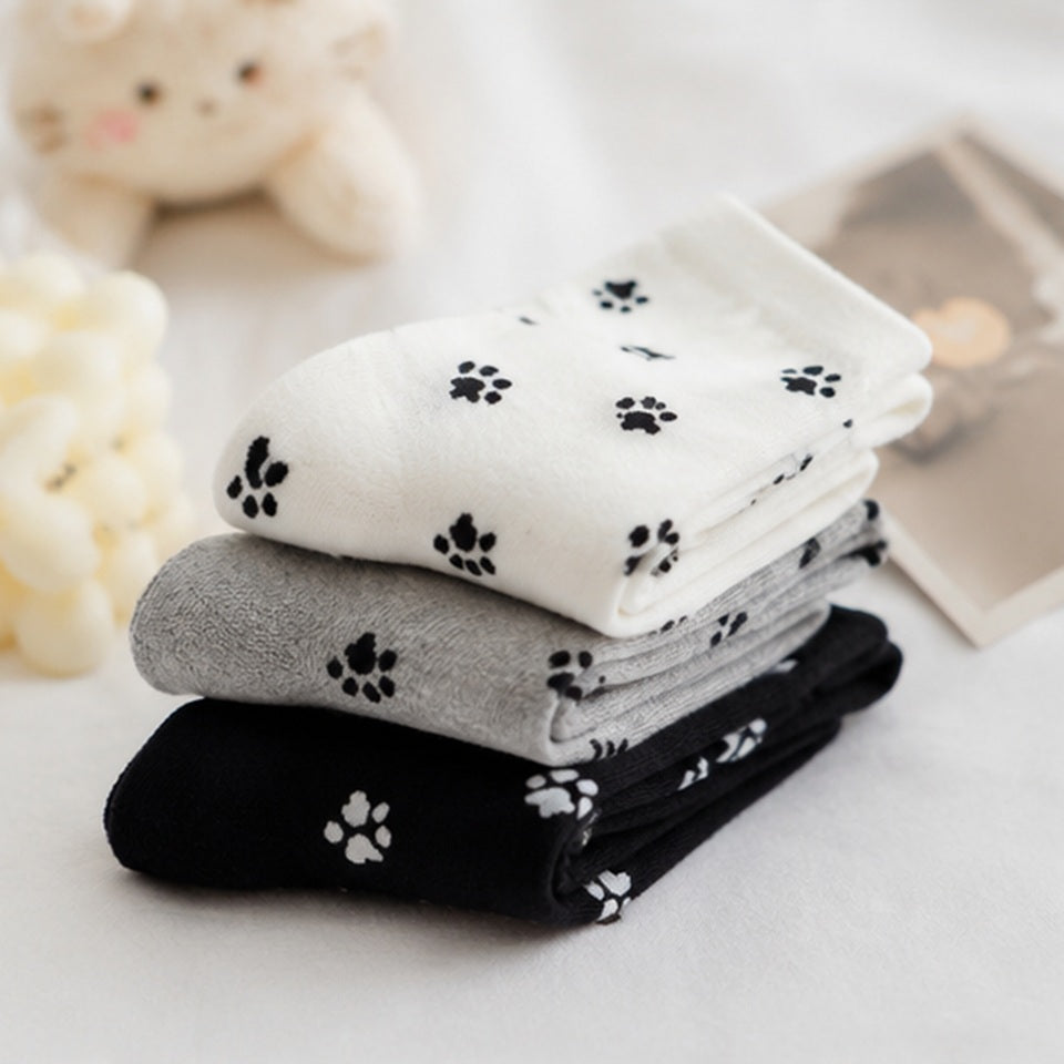 Lot de Trois Chaussettes en Coton à Motifs Pattes