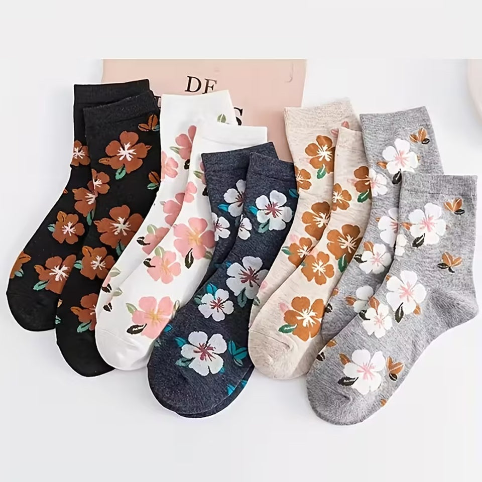 Chaussettes à Motif Fleur d'Hibiscus