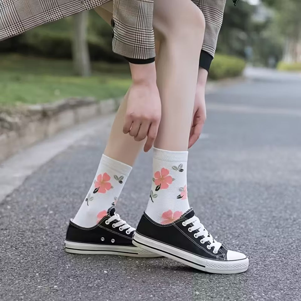 Chaussettes à Motif Fleur d'Hibiscus