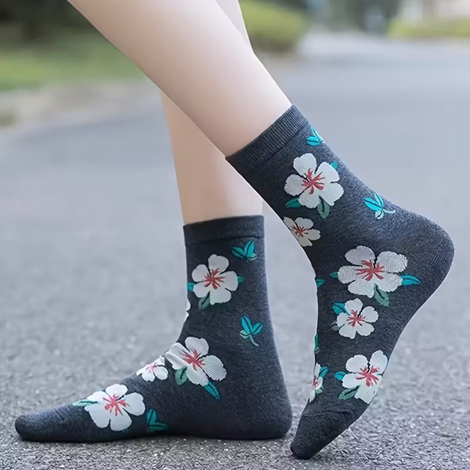 Chaussettes à Motif Fleur d'Hibiscus