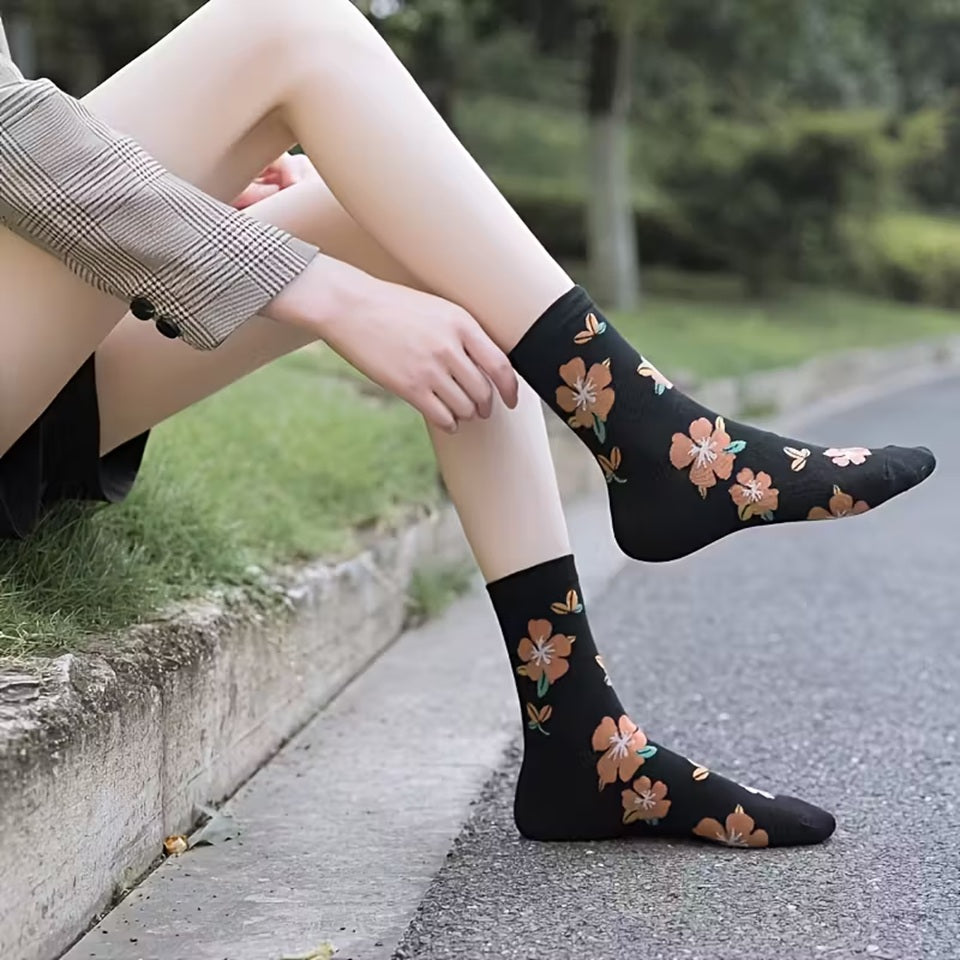 Chaussettes à Motif Fleur d'Hibiscus
