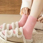 Chaussettes Pilou à petit Cœur Rose