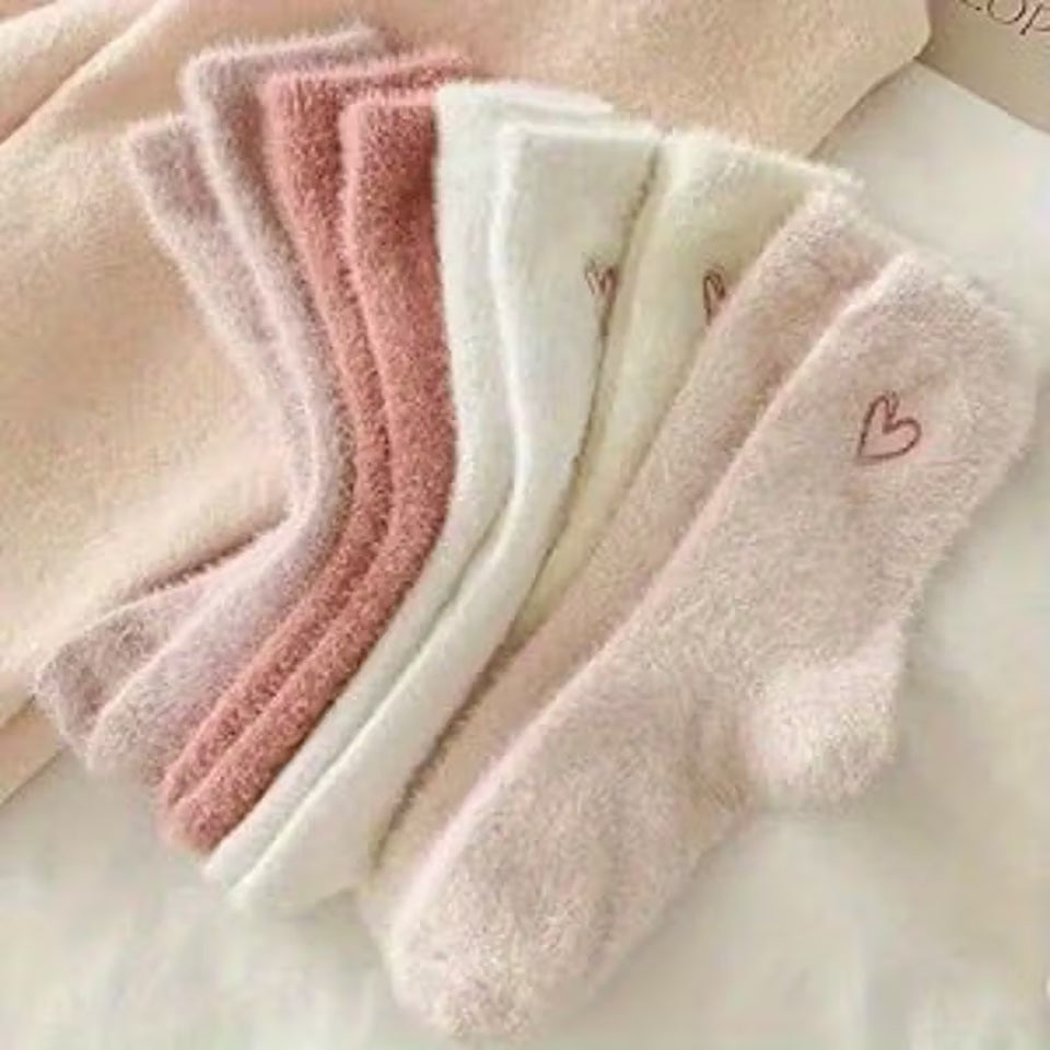 Chaussettes Pilou à petit Cœur Rose