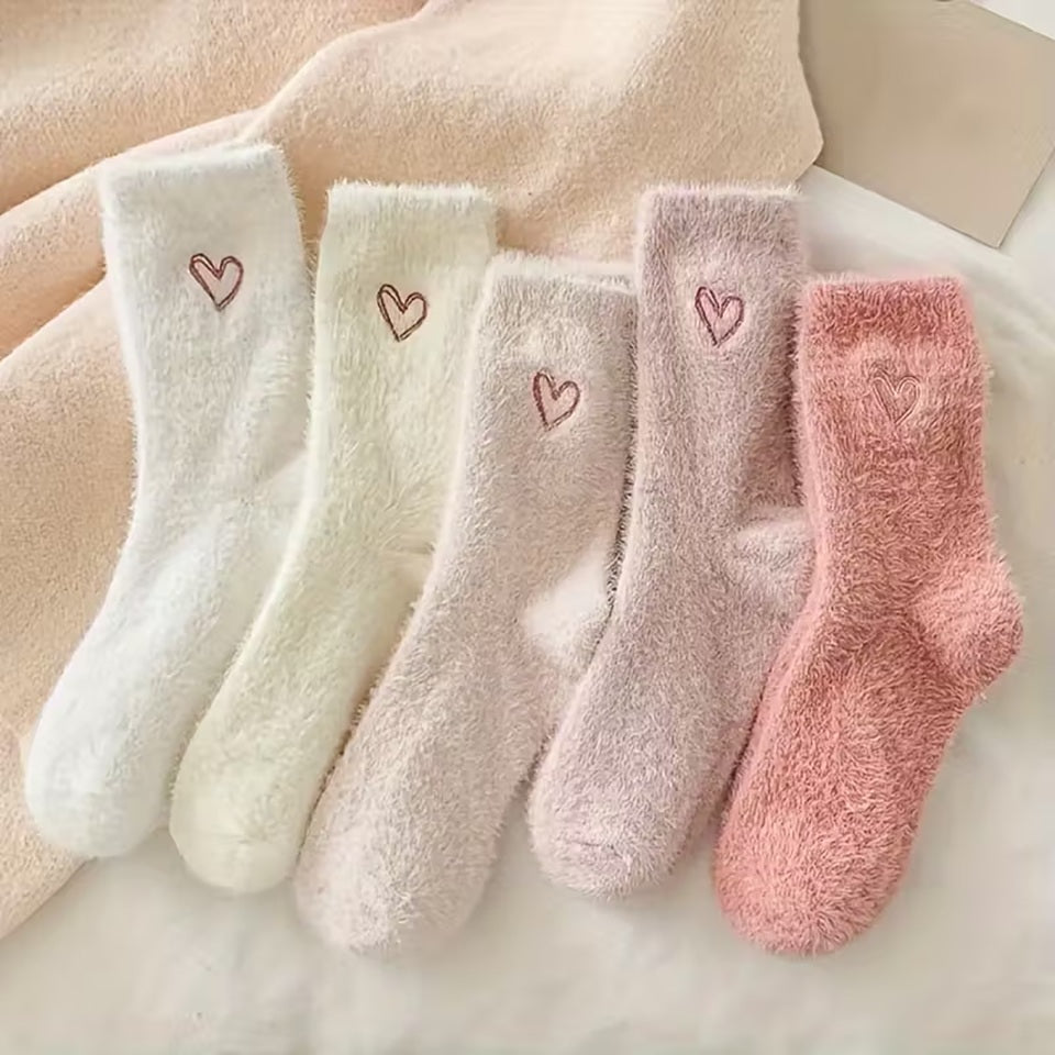 Chaussettes Pilou à petit Cœur Rose