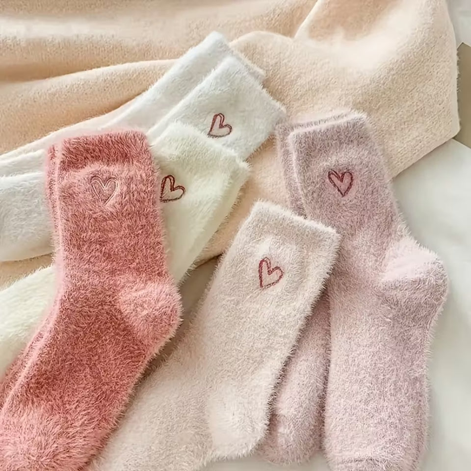 Chaussettes Pilou à petit Cœur Rose