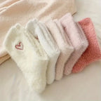 Chaussettes Pilou à petit Cœur Rose