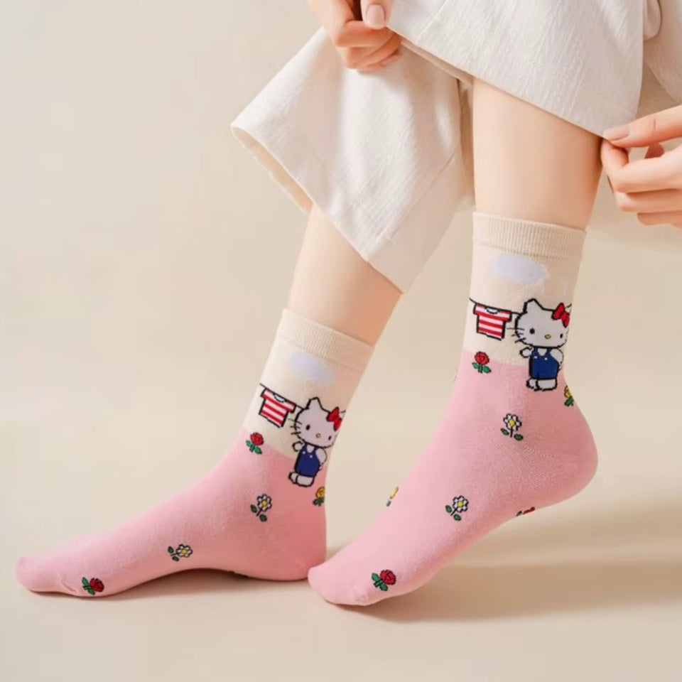Chaussettes Cartoon Kawaii Sanrio Multicolores