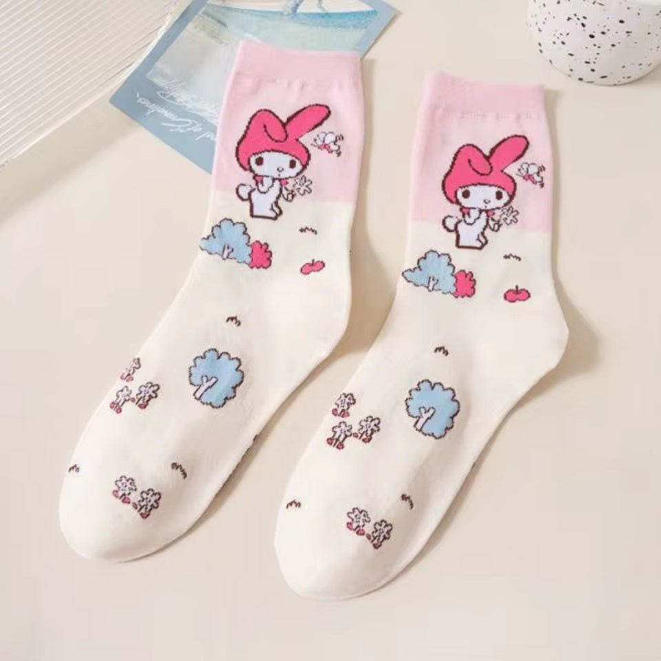 Chaussettes Cartoon Kawaii Sanrio Multicolores