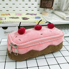 Trousse Gâteau en Peluche Rose Pâle et Cerises