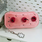 Trousse Gâteau en Peluche Rose Pâle et Cerises