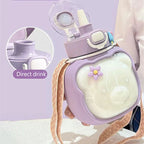 Gourde en Forme d'Ours Lilas avec Paille