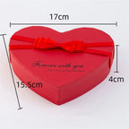 Coffret Cadeau Cœur Rouge avec Roses de Savon et Ours