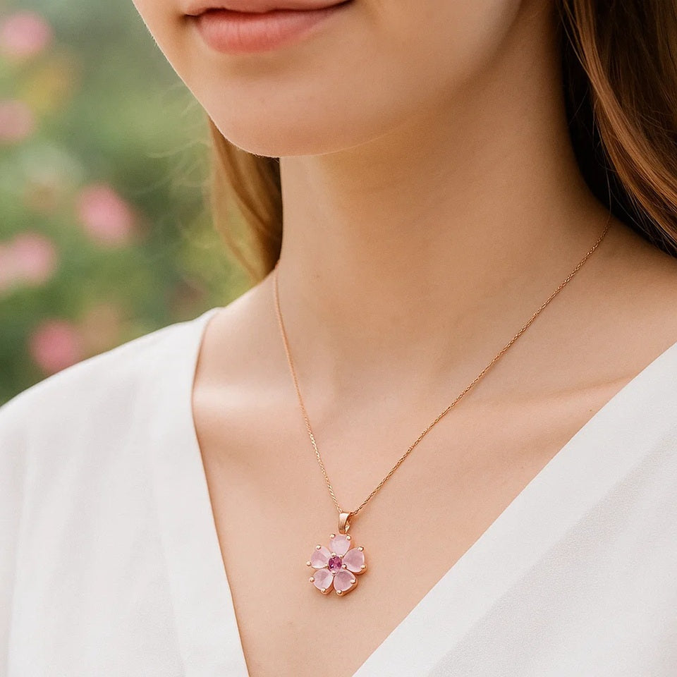 Collier en Or Rose Sakura