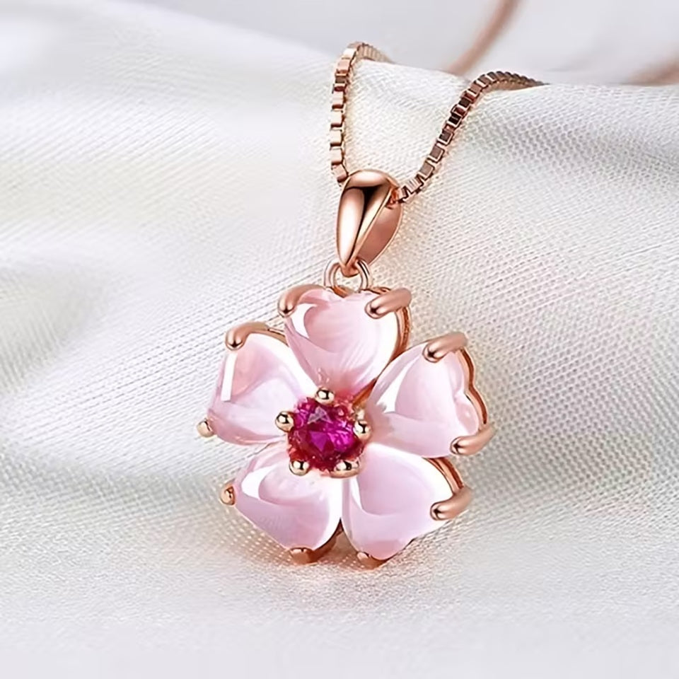 Collier en Or Rose Sakura
