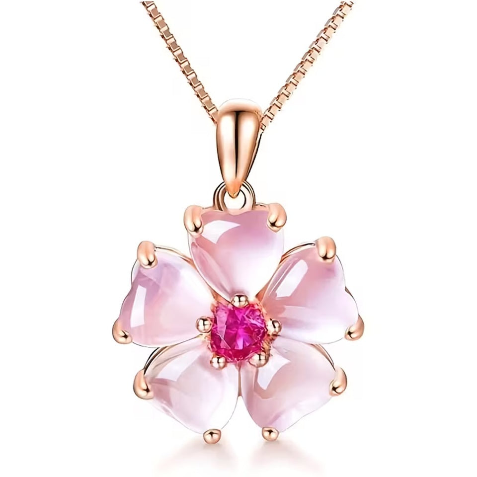 Collier en Or Rose Sakura