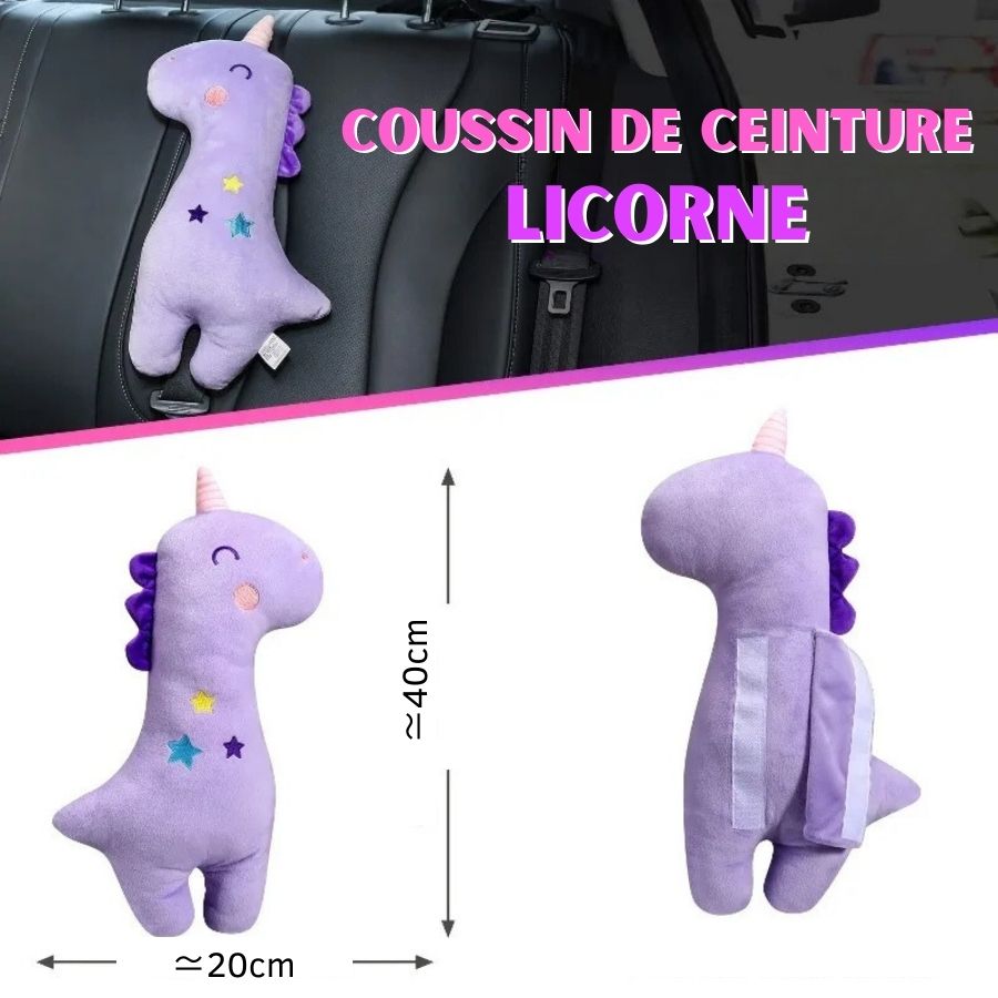 Coussin en Peluche Licorne Mauve à Étoiles
