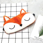 Coussin de Voyage en Peluche Renard Orange avec Masque