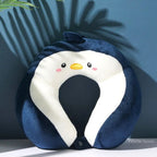 Coussin de Voyage en Peluche Pingouin Bleu Marine