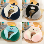 Coussin de Voyage en Peluche Pingouin Bleu Marine