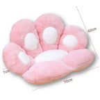 Coussin en Peluche Patte de Chat Gris et Rose