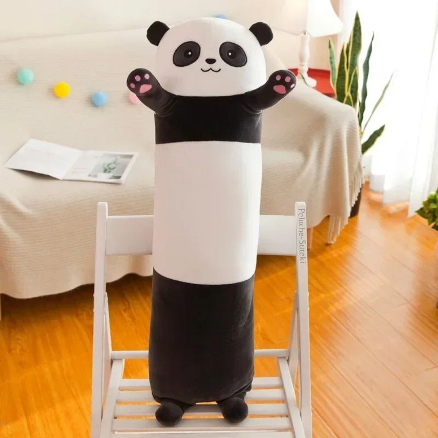 Peluche Panda Traversin à Pattes Roses