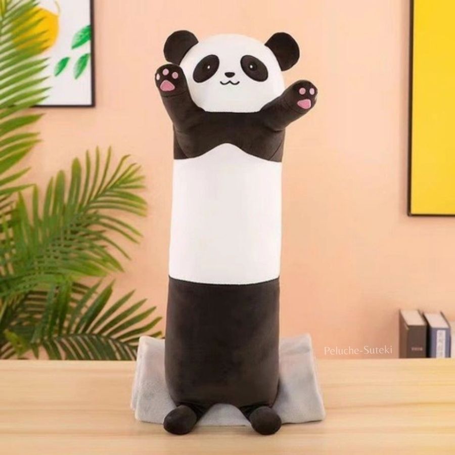Peluche Panda Traversin à Pattes Roses
