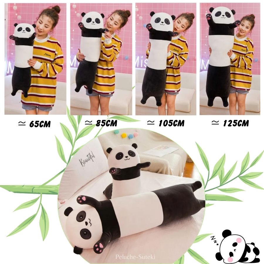 Peluche Panda Traversin à Pattes Roses