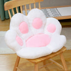 Coussin en Peluche Patte de Chat Gris et Rose