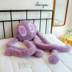 Peluche Monstre Moelleuse Violet Lavande aux Yeux en Cœur