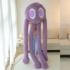 Peluche Monstre Moelleuse Violet Lavande aux Yeux en Cœur